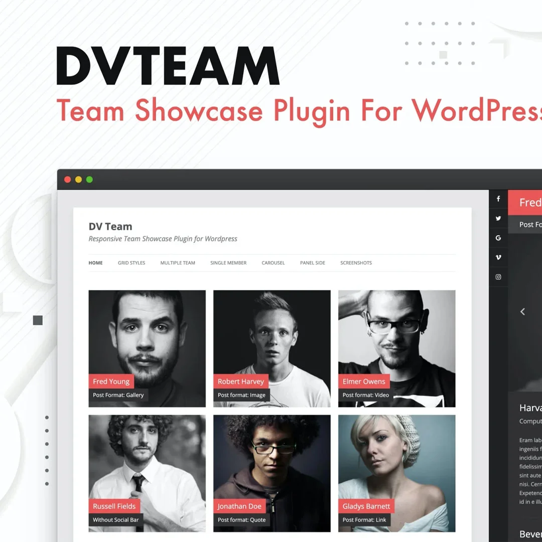 DV Team – Team Showcase Plugin For WordPress